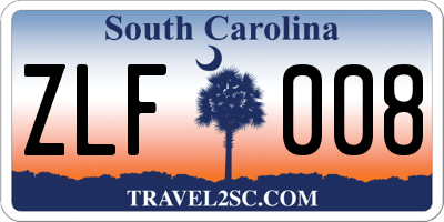 SC license plate ZLF008