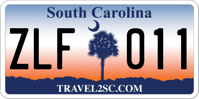 SC license plate ZLF011