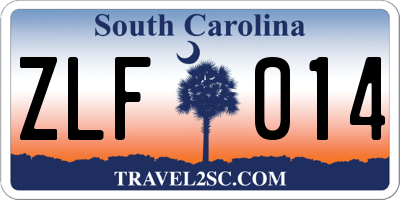 SC license plate ZLF014