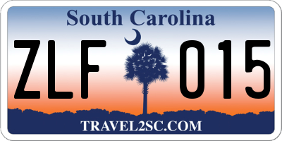 SC license plate ZLF015