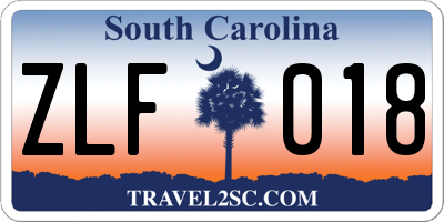 SC license plate ZLF018