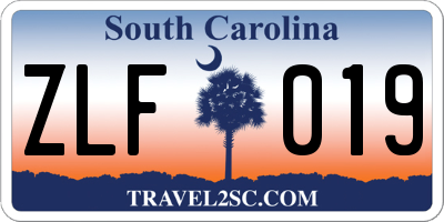 SC license plate ZLF019