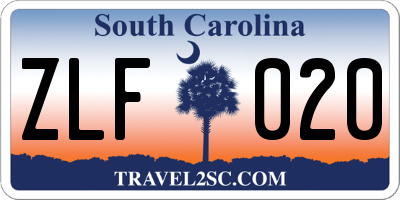 SC license plate ZLF020