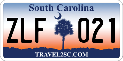 SC license plate ZLF021