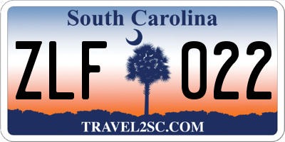 SC license plate ZLF022