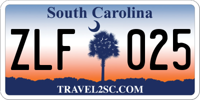 SC license plate ZLF025