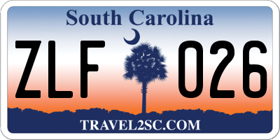 SC license plate ZLF026