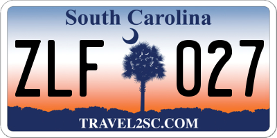 SC license plate ZLF027