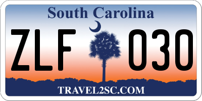 SC license plate ZLF030