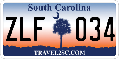 SC license plate ZLF034