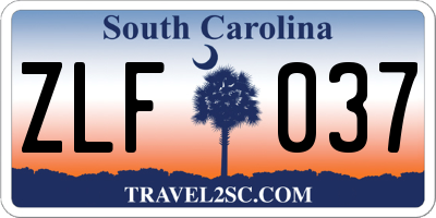 SC license plate ZLF037