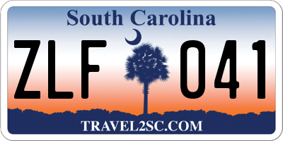 SC license plate ZLF041