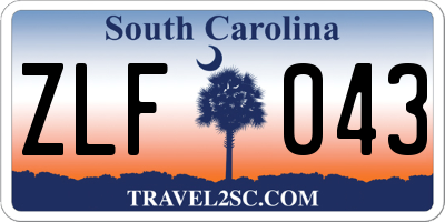 SC license plate ZLF043