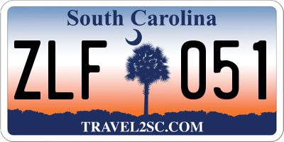 SC license plate ZLF051