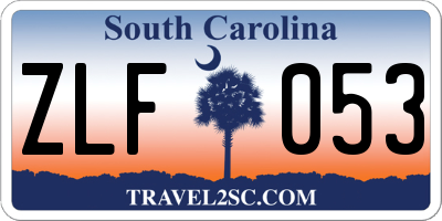 SC license plate ZLF053