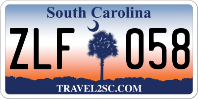 SC license plate ZLF058