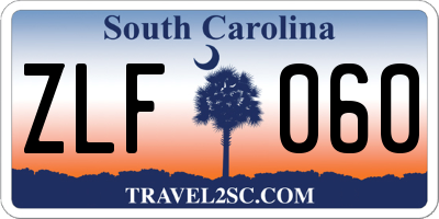 SC license plate ZLF060