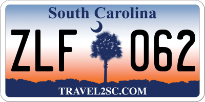 SC license plate ZLF062