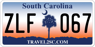 SC license plate ZLF067