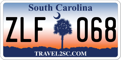 SC license plate ZLF068
