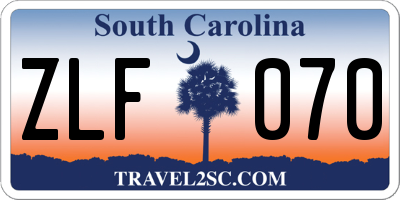 SC license plate ZLF070