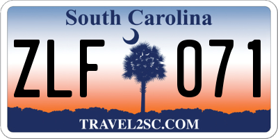 SC license plate ZLF071