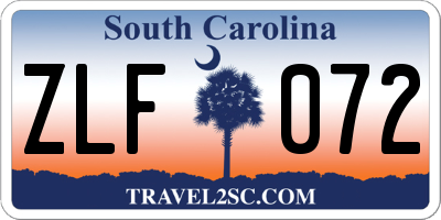 SC license plate ZLF072