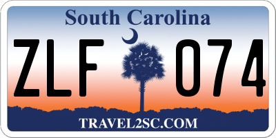 SC license plate ZLF074