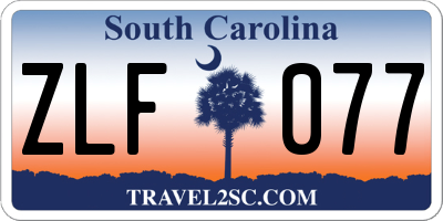 SC license plate ZLF077