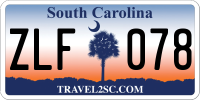 SC license plate ZLF078
