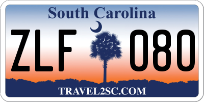 SC license plate ZLF080