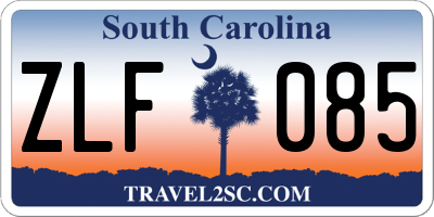SC license plate ZLF085