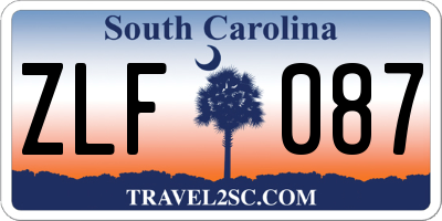 SC license plate ZLF087