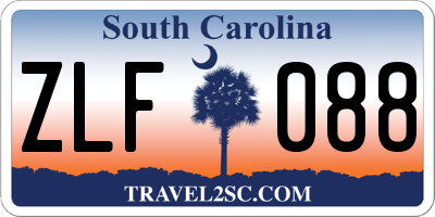 SC license plate ZLF088