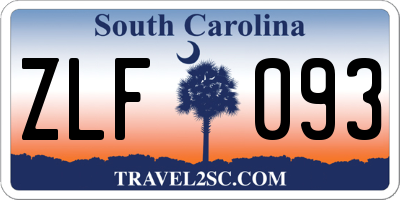 SC license plate ZLF093