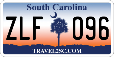 SC license plate ZLF096
