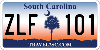 SC license plate ZLF101
