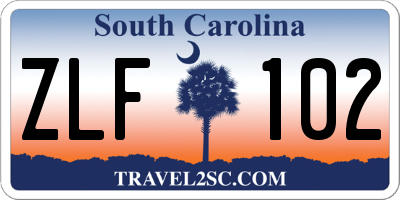 SC license plate ZLF102