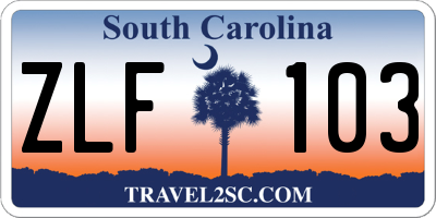 SC license plate ZLF103