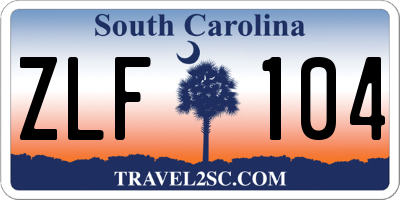 SC license plate ZLF104