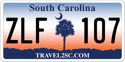 SC license plate ZLF107