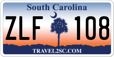 SC license plate ZLF108
