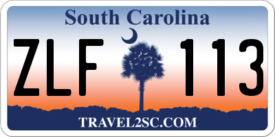 SC license plate ZLF113