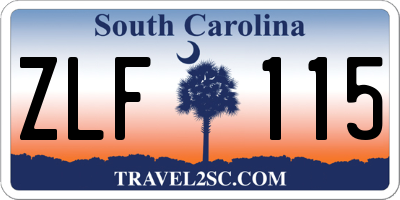 SC license plate ZLF115