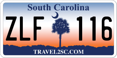 SC license plate ZLF116