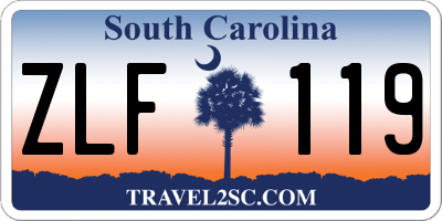 SC license plate ZLF119