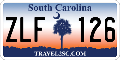 SC license plate ZLF126