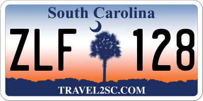 SC license plate ZLF128