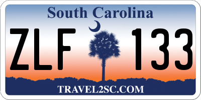 SC license plate ZLF133