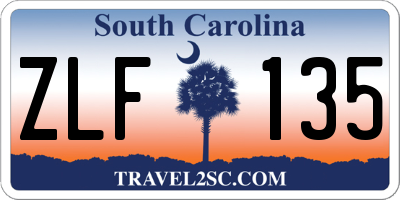 SC license plate ZLF135